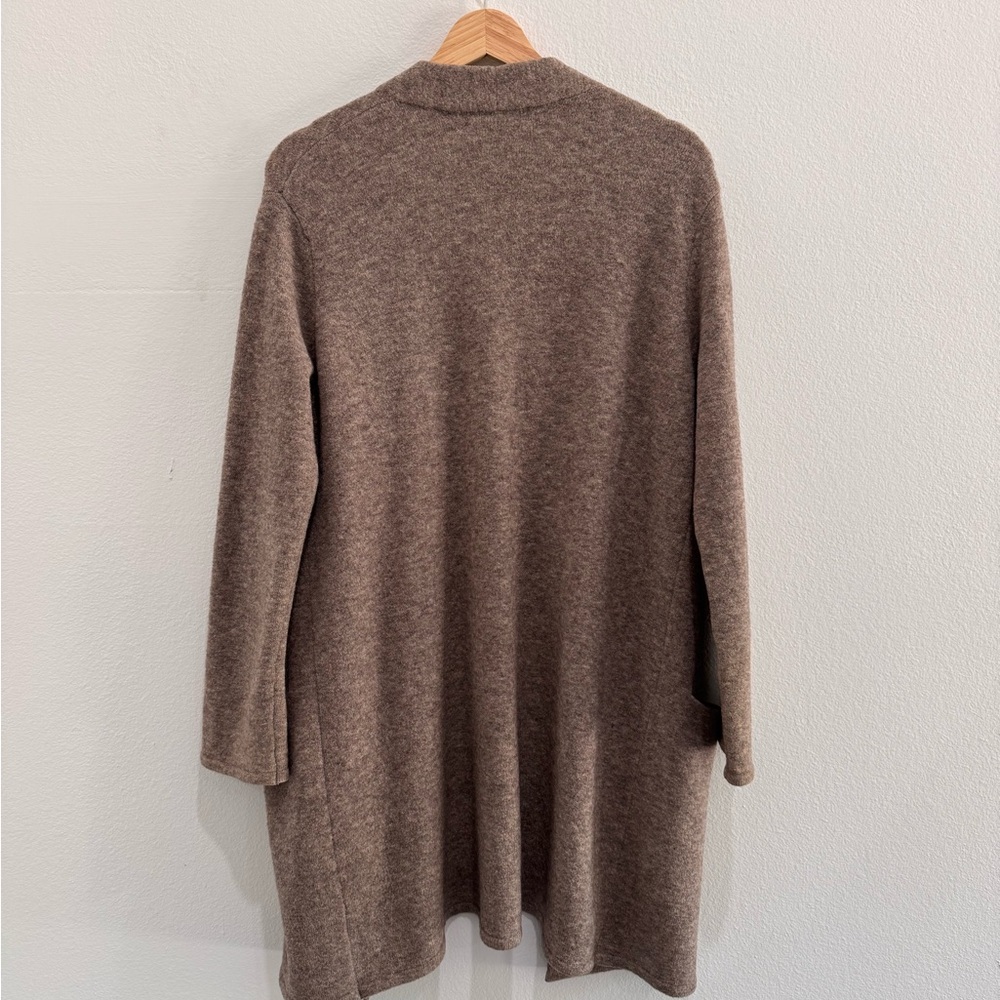 Jenni Kayne Taupe Open-Front Merino Women's Cardigan Sweater Small - Picture 4 of 15